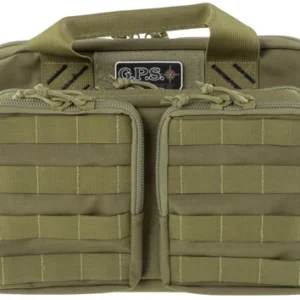 GPS Bags T1312PCT Tactical Quad +2 Tan 1000D Polyester with YKK Lockable Zippers, 8 Mag Pockets, 2  Ammo Front Pockets, Visual ID Storage System & Holds Up To 6 Handguns