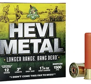 HEVI-Metal HS38004 HEVI-Metal Longer Range 12 Gauge 3" 1 1/4 oz 4 Shot 25 Per Box/ 10 Case