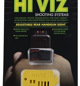 HiViz MKAD211 Ruger MK I,II,III & IV Adjustable Rear Sight  Black | Red Interchangeable Fiber Optic