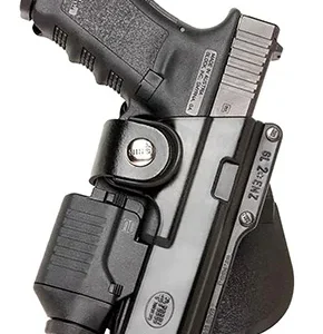Fobus GLT17 Active Retention Tactical OWB Black Polymer Belt Fits Glock 17/22/31 w/Tactical Light or Laser Right Hand