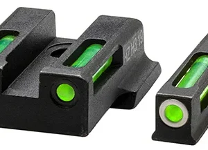 HiViz EZN321 LiteWave H3 Tritium/LitePipe S&W EZ380  Black | Green Tritium with White Outline Front Sight Green Fiber Optic Rear Sight