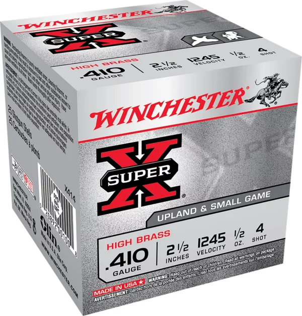 Winchester Ammo X414 Super X Heavy Game Load High Brass 410Gauge 2.50" 1/2oz 4Shot 25 Per Box/10 Case