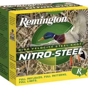 Remington Ammunition 20654 Nitro-Steel High Velocity 12 Gauge 2.75" 1 1/4 oz 2 Shot 25 Per Box/ 10 Cs