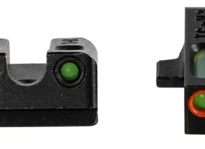 TruGlo TG13SG4PC TFX Pro  Black | Green Tritium & Fiber Optic Orange Outline Front Sight Green Tritium & Fiber Optic Rear Sight