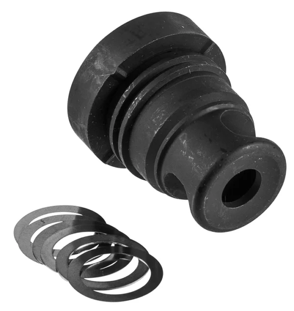 Yankee Hill 3102-1MB-28A Mini Phantom Q.D. Muzzle Brake Black Melonite Steel with 1/2"-28 tpi Threads & 1.60" OAL for 5.56x45mm NATO AR-Platform