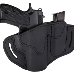 1791 Gunleather BH21M12SBLR BH2.1M1.2 Combo OWB 2.1 Stealth Black Leather Belt Slide Fits S&W M&P Shield/Springfield XD/Glock 17