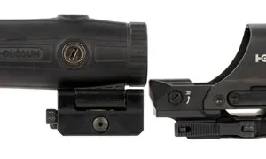 Holosun HS510CHM3X HS510C/HM3X  Black Anodized 0.91" x 1.26" 2 MOA Red Dot/65 MOA Red Circle Multi Reticle 3x Magnifier 0.58" x 0.77"