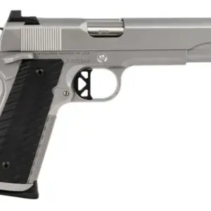Dan Wesson 01824 Valor  45 ACP 8+1 5" Stainless Steel Barrel, Bead Blasted Serrated Stainless Steel Slide & Frame w/Beavertail & Picatinny Rail, Black G10 Grip, Ambidextrous