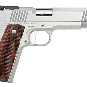 Dan Wesson 01943 Pointman  45 ACP Caliber with 5" Barrel, 8+1 Capacity, Overall Stainless Steel Finish, Beavertail Frame, Serrated Brushed Slide & Cocobolo Grip