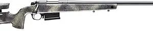 Bergara Rifles B145371 B-14 Wilderness HMR 308 Win 5+1 20" Threaded, Sniper Gray Cerakote Barrel/Rec, Adj. SoftTouch Woodland Camo Stock with Mini-Chassis, Omni Muzzle Brake