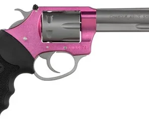 Charter Arms 52232 Pathfinder Lite 22 LR 8 Shot, 4.20" Matte Stainless Steel Barrel & Cylinder, Pink Aluminum Frame w/Black Finger Grooved Rubber Grip, Exposed Hammer