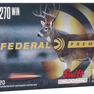 Federal P270SS1 Premium  270 Win 130 gr Swift Scirocco II 20 Per Box/ 10 Case