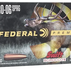 Federal P3006SS1 Premium  30-06 Springfield 165 gr Swift Scirocco II 20 Per Box/ 10 Case