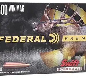 Federal P300WSS1 Premium  300WinMag 180gr Swift Scirocco II 20 Per Box/10 Case