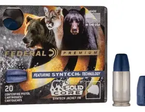 Federal P357SHC1 Premium  357Mag 180gr Solid Core Synthetic Flat Nose 20 Per Box/10 Case