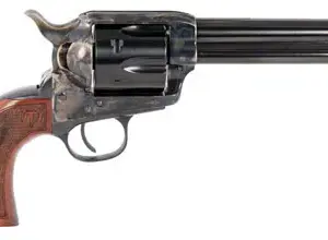 Taylors & Company 550811 Smoke Wagon  357 Mag Caliber with 5.50" Blued Finish Barrel, 6rd Capacity Blued Finish Cylinder, Color Case Hardened Finish Steel Frame & Checkered Walnut Grip