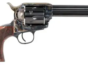 Taylors & Company 550813 Smoke Wagon  45 Colt (LC) Caliber with 5.50" Blued Finish Barrel, 6rd Capacity Blued Finish Cylinder, Color Case Hardened Finish Steel Frame & Checkered Walnut Grip