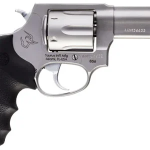 Taurus 285639NS 856 Defender 38 Special +P Caliber with 3" Barrel, 6rd Capacity Cylinder, Overall Matte Finish Stainless Steel, Finger Grooved Black Hogue Rubber Grip & Night Front Sight