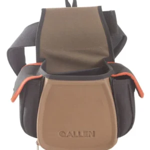 Allen 8306 Eliminator Pro Double Compartment Shooting Bag Black w/Coffee & Copper Accents, Elastic Loops, Side Pockets & D-Ring 7" x 4.75" x 12" Exterior Dimensions
