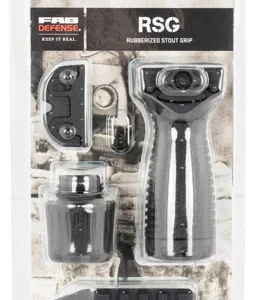 FAB Defense FXRSGB RSG Stout Grip Ribbed Black Polymer with Rubber Overmold
