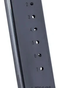 Mec-Gar MGCO4507BPF Standard  Blued Detachable 7rd 45 ACP for 1911 Officer