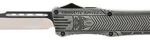 CobraTec Knives LSWCTK1LTNS CTK-1  Large 3.75" OTF Tanto Plain D2 Steel Blade/Stonewashed Aluminum Handle Features Glass Breaker Includes Pocket Clip