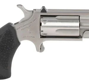 North American Arms PUGTC Pug  22 LR or 22 WMR 5 rd 1" Barrel, Overall Stainless Steel Finish, XS Tritium Dot Sights, Black Rubber Grip Includes Cylinder