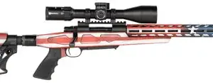 Howa HFLG65C16 M1500 APC Chassis Gen2 6.5 Creedmoor 10+1 16.25" Barrel, American Flag Cerakote Receiver, American Flag 6 Position Luth-AR MBA-4 with Aluminum Chassis Stock, Black Polymer Grip