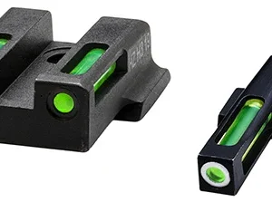 HiViz 9EZN321 LiteWave H3 Sight Set Green/Tritium White Ring Front, Green/Fiber Optic Rear, Black Frame Fits Smith & Wesson M&P 9EZ Shield
