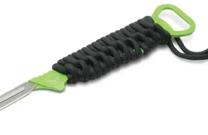 HME HMEKNSKRAB Skeleton Replace a Blade Fixed Skinner Plain Stainless Steel Blade/Black/Green Cord Wrapped Micarta Handle Includes 5 Replacement Blades/Sheath