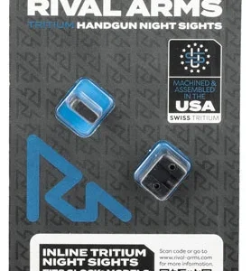Rival Arms RA4B231G In-Line MOS Night Sights for G17/G19  Black | Green Tritium White Ring Front Sight Green Tritium White Ring Rear Sight
