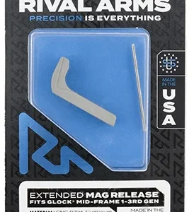 Rival Arms RA72G001D Magazine Release  Compatible w/Glock Gen3 (Except 21SF) Extended, Silver Aluminum