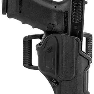 Blackhawk 410200BKR T-Series L2C Light Bearing OWB Black Polymer Belt Clip Compatible w/Glock 17/19/22/23/31/32/45/47 Right Hand