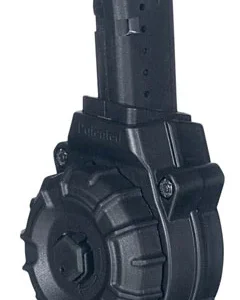 ProMag DRMA26 Standard  30rd Drum 9mm Luger Fits AR-15, Compatible w/Glock Style Magazines Black DuPont Zytel Polymer