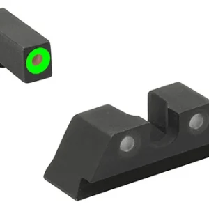 Meprolight USA 402243111 Hyper-Bright  Black | Green Tritium with Green Outline Front Sight Green Tritium with Black Outline Rear Sight Set