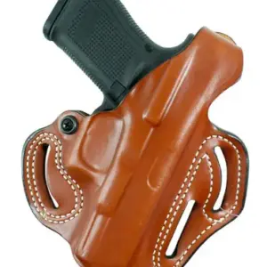 DeSantis Gunhide 001TAB2Z0 Thumb Break Scabbard OWB Tan Leather Belt Slide Fits Glock 17 Fits Glock 22 Fits Glock 31 Fits Glock 47 Right Hand