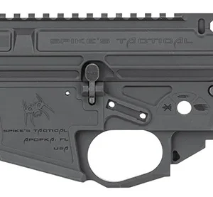 Spikes Tactical STSB920 Upper/Lower Set  AR-15 9mm Compatible w/Glock Mags, Black Hardcoat Anodized