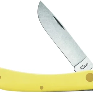 Case 00032 Sod Buster Jr.  2.80" Folding Skinner Plain Tumble Polish Chrome Vanadium Steel Blade/Yellow Synthetic Handle