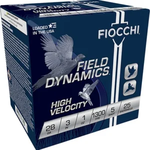 Fiocchi 283HV5 Field Dynamics High Velocity 28 Gauge 3" 1 oz 5 Shot 25 Per Box/ 10 Case