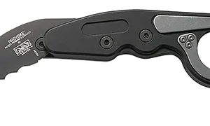 CRKT 4040V Provoke  2.41" Folding Hawkbill Veff Serrated Black TiCN D2 Steel Blade, Black Aluminum Handle, Includes Pocket Clip