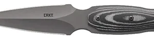CRKT 2075 Shrill  4.77" Fixed Plain Dual-Edge Gray TiN 8Cr13MoV SS Blade/ Black/Gray SS w/Resin Fiber Overlay Handle Includes Sheath
