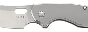 CRKT 5311 Pilar  2.40" Folding Plain Satin 8Cr13MoV SS Blade/Bead Blasted Stainless Steel Handle Includes Pocket Clip