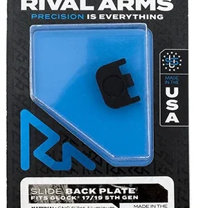 Rival Arms RA43G004A Slide Back Cover Plate  Double Stack Black Anodized Aluminum for Glock 17/19 Gen5