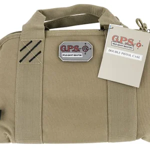 GPS Bags 1308PCT Double Pistol Case Tan Nylon w/ Visual ID Storage System