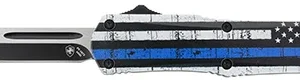 Templar Knife SBTB231 Back The Blue Gen II Small 2.75" OTF Tanto Plain Black 440C SS Blade Blue/White/Black Zinc Aluminum Alloy Handle Features Glass Breaker/Pocket Clip