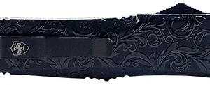 Templar Knife LMDG131 Maiden Gloss Gen II Large 3.50" OTF Dagger Plain Black Oxide Stonewashed 440C SS Blade/ 5.25" Black Gloss Aluminum Handle Features Glass Breaker Includes Pocket Clip/Sheath