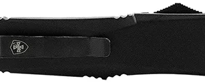 Templar Knife LBR331 Black Rubber Gen II Large 3.50" OTF Drop Point Plain Black Oxide Stonewashed 440C SS Blade/ 5.25" Black Rubber/Aluminum Handle Features Glass Breaker Includes Pocket Clip/Sheath