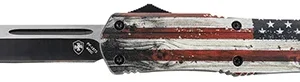 Templar Knife LWUS231 Wood US Flag Gen II Large 3.50" OTF Tanto Plain Black 440C SS Blade Painted Wood Grain US Flag Zinc Aluminum Alloy Handle Features Glass Breaker/Pocket Clip