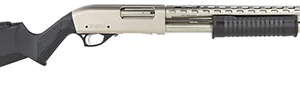 Rock Island AGM5 All Generations 12 Gauge Pump 3" 5+1 18.50" with Heat Shield, Nickel Barrel/Rec, Black Synthetic Furniture, Adj. Comb Stock