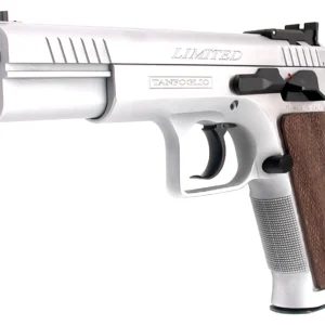Tanfoglio IFG TF-LIMPRO-10 Defiant Limited Pro 10mm Auto Caliber with 4.80" Barrel, 13+1 Capacity, Overall Hard Chrome Finish Steel, Beavertail Frame, Serrated Slide & Brown Polymer Grip
